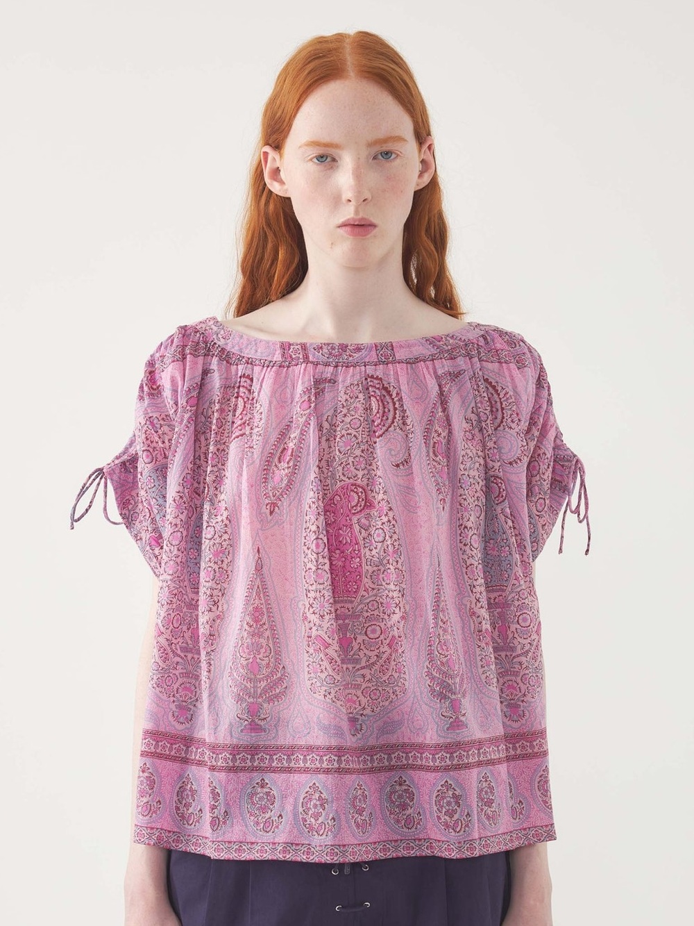 Antik Batik Taya Pink Paisley cotton voile Top